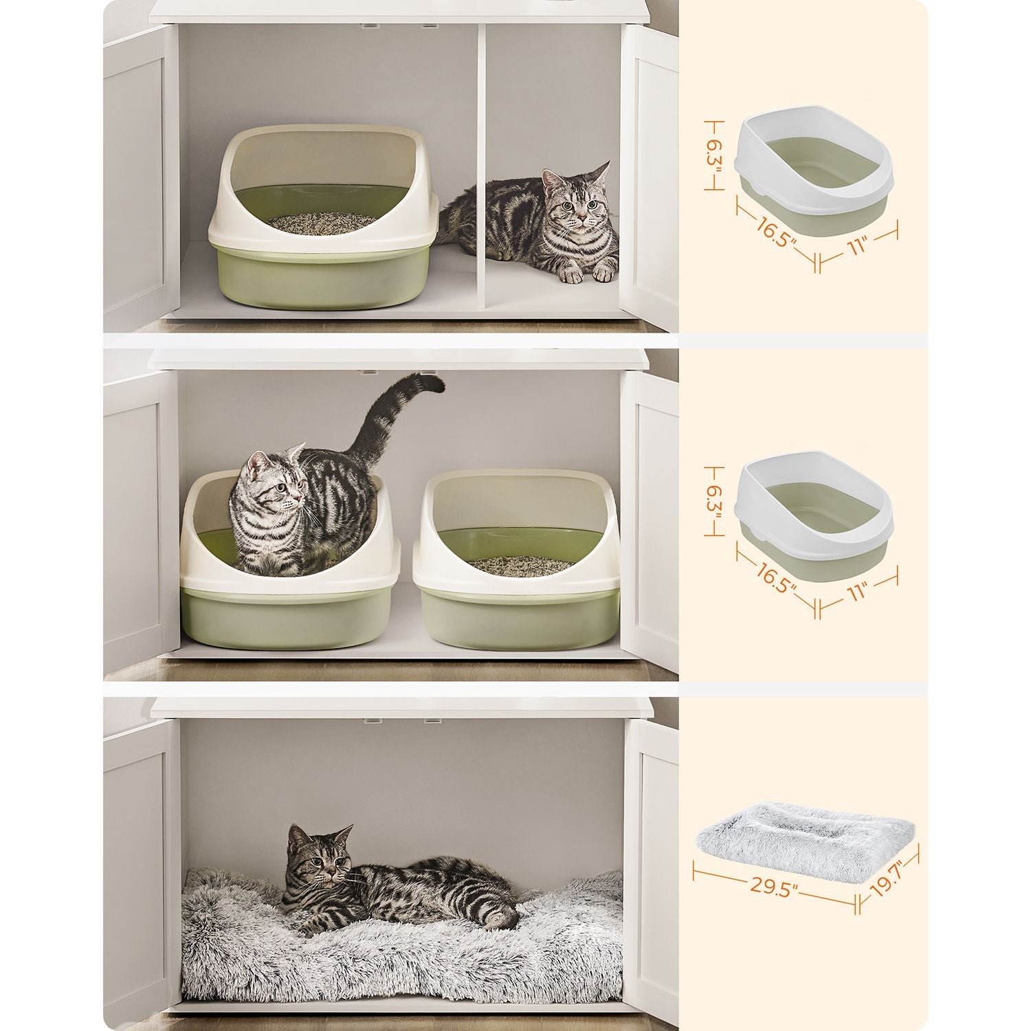 Cat Litter Box Enclosure with Removable Divider